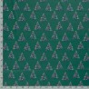 Tissu coton sapins fond menthe foncée Tissu coton sapins fond menthe foncée