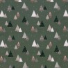 Tissu coton sapin glitter fond vert mousse Tissu coton sapin glitter fond vert mousse