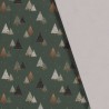 Tissu coton sapin glitter fond vert mousse Tissu coton sapin glitter fond vert mousse