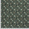 Tissu coton sapin glitter fond vert mousse Tissu coton sapin glitter fond vert mousse
