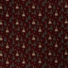Tissu coton sapin glitter fond bordeaux  Tissu coton sapin glitter fond bordeaux