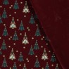 Tissu coton sapin glitter fond bordeaux  Tissu coton sapin glitter fond bordeaux