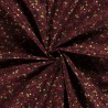 Tissu coton rennes glitter fond bordeaux