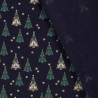 Tissu coton sapin glitter fond bleu marine  Tissu coton sapin glitter fond bleu marine