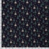 Tissu coton sapin glitter fond bleu marine  Tissu coton sapin glitter fond bleu marine