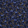 Tissu coton rennes glitter fond bleu marine