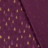 Tissu forêt de sapins glitter fond bordeaux  Tissu forêt de sapins glitter fond bordeaux