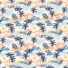 Tissu jersey palmiers fond blanc cassé