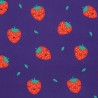 Tissu sweat fin fraises fond bleu électrique Poppy Tissu sweat fin fraises fond bleu électrique Poppy