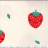 Tissu sweat fin fraises fond écru Poppy Tissu sweat fin fraises fond écru Poppy