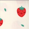 Tissu sweat fin fraises fond écru Poppy Tissu sweat fin fraises fond écru Poppy