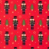 Tissu French Terry Casse-noisettes fond rouge Tissu French Terry Casse-noisettes fond rouge