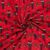 Tissu French Terry Casse-noisettes fond rouge Tissu French Terry Casse-noisettes fond rouge