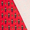 Tissu French Terry Casse-noisettes fond rouge Tissu French Terry Casse-noisettes fond rouge