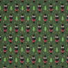 Tissu French Terry Casse-noisettes fond vert  Tissu French Terry Casse-noisettes fond vert
