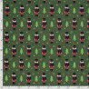 Tissu French Terry Casse-noisettes fond vert  Tissu French Terry Casse-noisettes fond vert