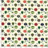 Tissu French Terry boules de noël fond écru 