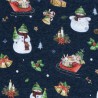 Tissu sweat Merry Christmas fond bleu marine Tissu sweat Merry Christmas fond bleu marine