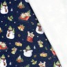 Tissu sweat Merry Christmas fond bleu marine Tissu sweat Merry Christmas fond bleu marine