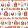 Tissu sweat Christmas trains fond blanc Tissu sweat Christmas trains fond blanc