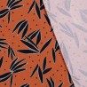 Tissu jersey viscose fleurs fond orange