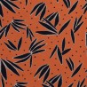Tissu jersey viscose fleurs fond orange