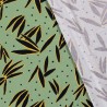 Tissu jersey viscose fleurs fond vert 