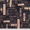 Tissu viscose imprimé ethnique fond noir