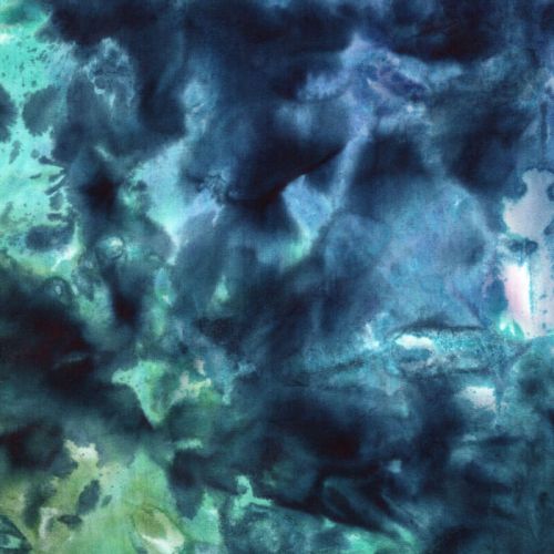 Tissu viscose imprimé batik bleu et vert