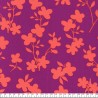 Tissu twill viscose fleurs abricot fond violet