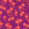 Tissu twill viscose fleurs abricot fond violet