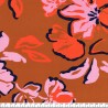 Tissu viscose EcoVero fleurs fond caramel