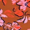 Tissu viscose EcoVero fleurs fond caramel
