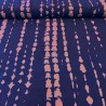 Tissu viscose matrix rose fond bleu marine