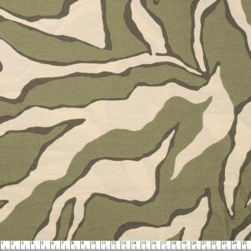 Tissu crêpe Air Flow zebra kaki