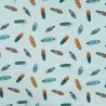 Tissu jersey surfboards fond bleu