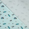 Tissu jersey Surfing fond bleu