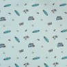 Tissu jersey Surfing fond bleu