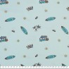 Tissu jersey Surfing fond bleu