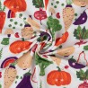 Tissu French Terry légumes fond blanc  Tissu French Terry légumes fond blanc