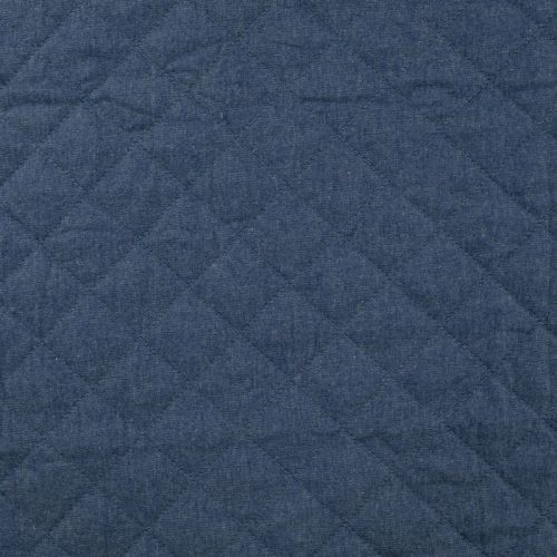 Tissu matelassé chambray bleu jean 