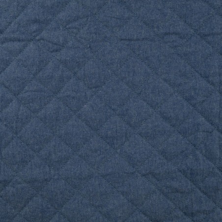 Tissu matelassé chambray bleu jean 