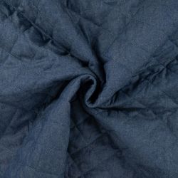 Tissu matelassé chambray bleu jean 