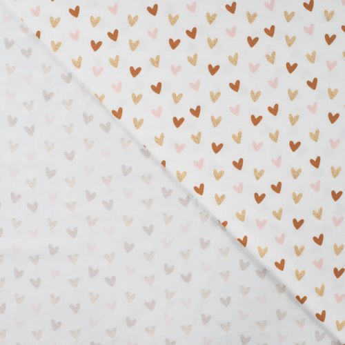 Tissu jersey coeurs glitter fond blanc cassé