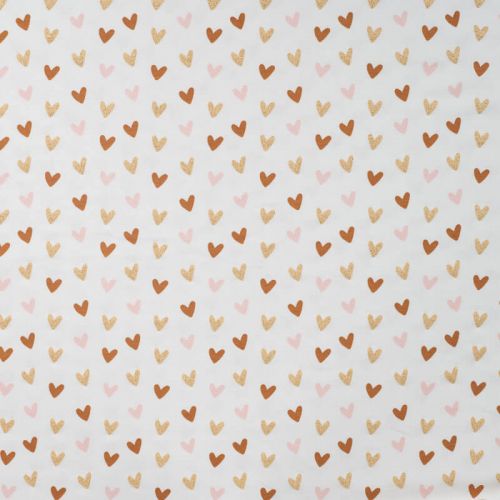 Tissu jersey coeurs glitter fond blanc cassé