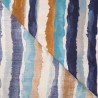 Tissu crêpe Air Flow rayures bleu et camel