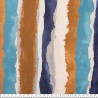 Tissu crêpe Air Flow rayures bleu et camel