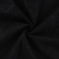 Tissu coton brodé Paisley noir