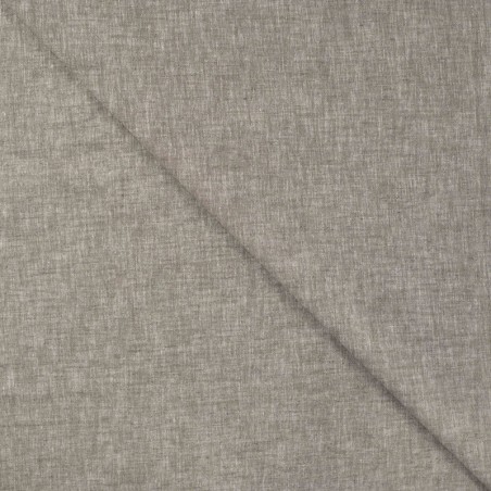 Tissu lin coton vert de gris chiné