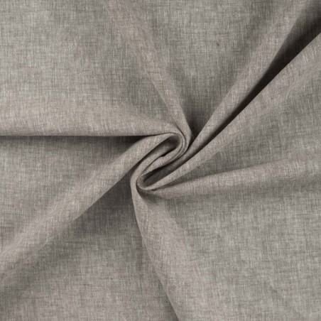 Tissu lin coton vert de gris chiné